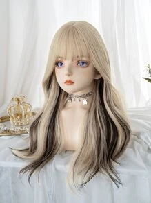 alicegarden Tóc giả xoăn dài màu gradient mặc hàng ngày có móc tai - Nhiều màu - Xem 6