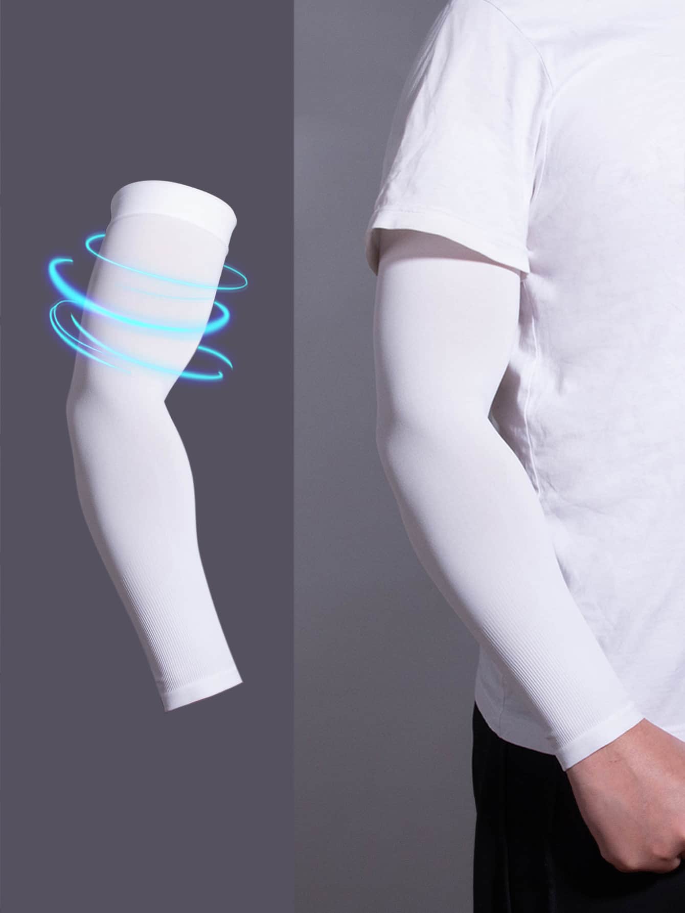 1 Đôi Unisex Chắc Chắn Chống Nắng Chống Nắng Cổ Cánh Tay, Dành Cho Ngoài Trời - trắng - Xem 1