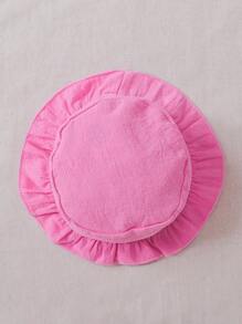 SHEIN 嬰兒荷葉邊前蝴蝶結拼接連體衣連衣裙附帽子