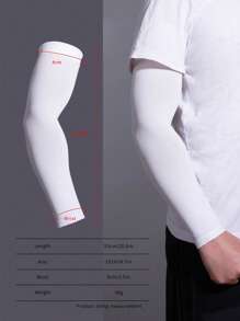 1 Đôi Unisex Chắc Chắn Chống Nắng Chống Nắng Cổ Cánh Tay, Dành Cho Ngoài Trời - trắng - Xem 3