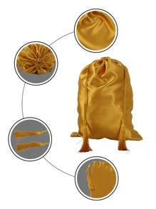 1入組緞面假髮包 - 銅色 - 查看 6