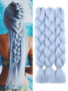 Long Synthetic Hair Braid - Dusty Blue - View 1