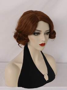 Peluca sintética corto rizado - Marrón - Ver 5