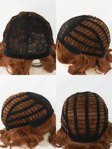 Peluca sintética corto rizado - Marrón - Ver 6