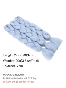 Long Synthetic Hair Braid - Dusty Blue - View 4