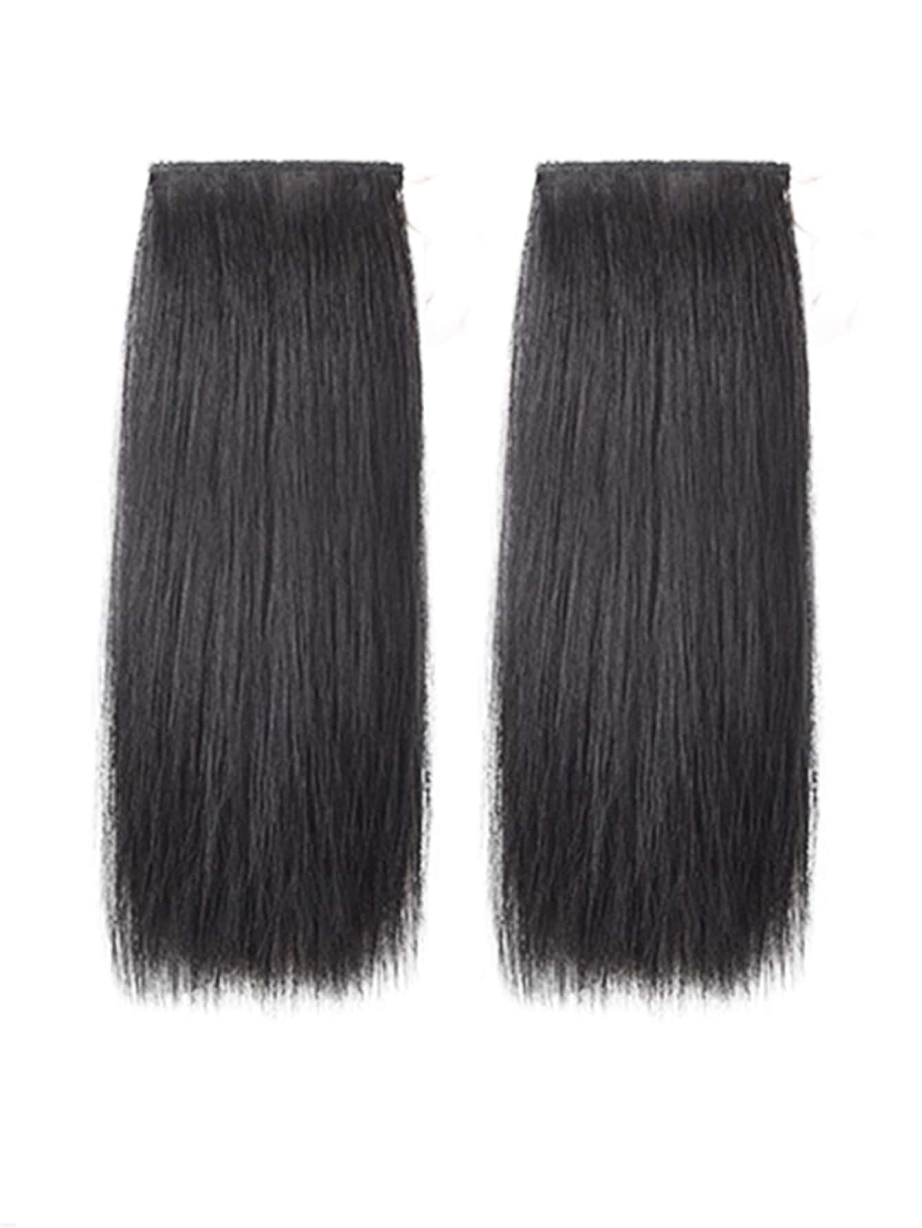 2 chiếc Topper tóc tổng hợp ngắn thẳng - màu đen - Xem 1