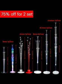 1入組ABS氣球架極簡透明氣球展示架適合派對 - 白色 - 查看 3