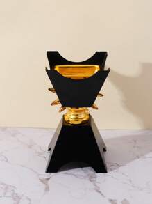 Creative Incense Burner In Black & Golden Metal For Home Decoration - Black - View 2