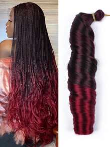 Paquete de 1 extensión de cabello trenzado sintético de color negro azul rosa marrón con rizo espiral, cabello rizado suelto de alta temperatura adecuado para mujeres y niños para uso diario, vacaciones, cosplay, Navidad, Año Nuevo, carnaval y festivales de música - Multicolor - Ver 2