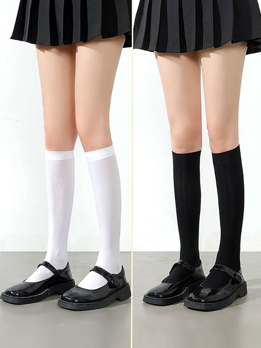 2 đôi tất thường xuyên qua bắp chân cho nữ, cho cuộc sống hàng ngày - Nhiều màu - Xem 1