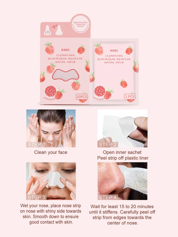 Cleansing Blackhead Removal Nasal Sheet 10pcs, Nose Strips Nose Sheet