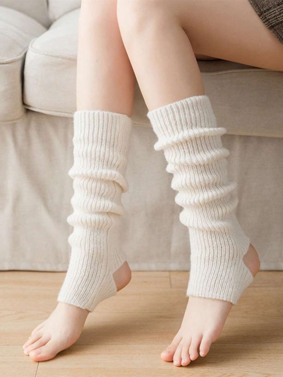 1pair Women Solid Casual Leg Warmers, For Daily Life