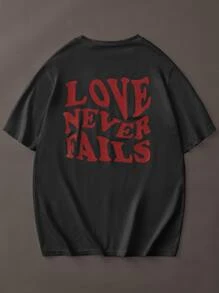 Men Slogan Graphic Tee - Black - View 2