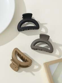 3 chiếc kẹp tóc hình bán nguyệt màu trơn mờ dành cho nữ, dùng hàng ngày, kẹp tóc kiểu càng cua, kẹp tóc hàm, kẹp tóc cài đầu, kẹp tóc giữ tóc, đồ dùng học tập, phụ kiện tóc mùa thu đông cho nữ sinh viên, phụ kiện đi nghỉ mát, phụ kiện mùa hè đi biển. - Nhiều màu - Xem 4