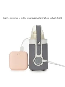 嬰兒奶瓶保溫袋,具有3檔溫度調節模式,車載便攜和保溫杯套 - 深灰色 - 查看 3