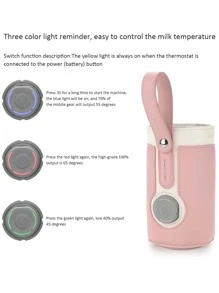 嬰兒杯暖奶包,可調節三檔溫度,車載式便攜暖保杯蓋
