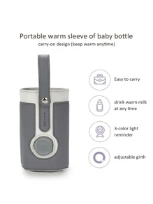 嬰兒奶瓶保溫袋,具有3檔溫度調節模式,車載便攜和保溫杯套 - 深灰色 - 查看 7