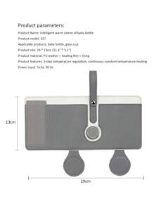 嬰兒奶瓶保溫袋,具有3檔溫度調節模式,車載便攜和保溫杯套 - 深灰色 - 查看 8