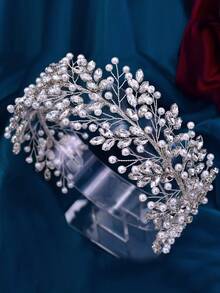 Trang trí Rhinestone Mũ cô dâu - Bạc - Xem 5