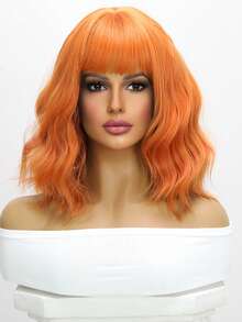 Peluca sintética corto rizado con tupe - Dorado - Ver 1