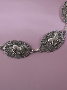 1 chiếc dây chuyền kim loại màu bạc dành cho nữ trang trí thắt lưng Halloween mùa hè, mùa thu, mùa đông, Halloween - Bạc - Xem 4