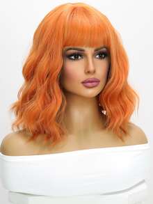 Peluca sintética corto rizado con tupe - Dorado - Ver 3