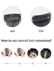 Long Straight Synthetic Hair Extension - Gold - View 4