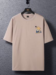 Manfinity EMRG Men Cartoon Graphic Drop Shoulder Oversize Tee - Apricot - View 2