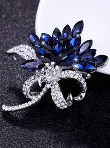 Boutonniere con diamante de imitación con diseño de flor - Multicolor - Ver 1