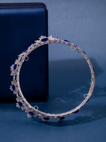 Rhinestone trang trí Headband - Màu xanh lam - Xem 4