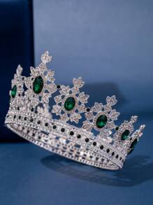 1 Nữ Rhinestone Trang Trí Vương Miện Thiết Kế Headband Sang Trọng, Dành Cho Đảng - màu xanh lá - Xem 2