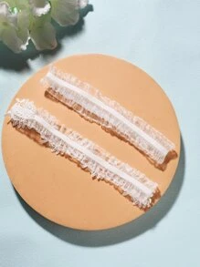 2 Miếng NỮ Trang trí Hoa Thanh lịch Thắt lưng cô dâu , Cho đám cưới Buổi tiệc Dễ thương - trắng - Xem 3