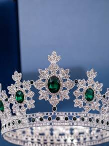 1 Nữ Rhinestone Trang Trí Vương Miện Thiết Kế Headband Sang Trọng, Dành Cho Đảng - màu xanh lá - Xem 4
