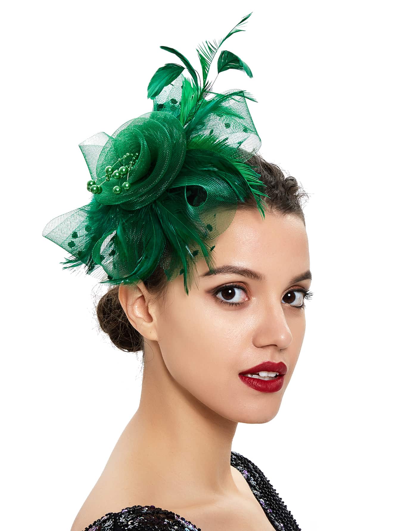 1pc Fascinators For Women Tea Party Hat Kentucky Derby Loop Feather