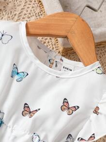 Đầm em bé Xù phân lớp Loại bướm - trắng - Xem 4