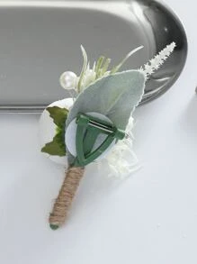 1 Hoa Unisex Trang Trí Boutonniere Thanh Lịch, Dành Cho Tiệc Cưới - Nhiều màu - Xem 3