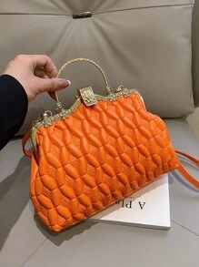 Women's Fashion Pattern Tote Handbag For Daily Use - Orange - View 5