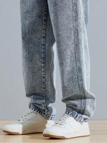 Aesthetic Post--Loose-Fit Men's Denim Overalls With Slanted Pockets (T-Shirt Not Included) - Light Wash - View 7
