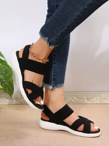 Dép Thể Thao Dã Ngoại Cho Nữ, Dép Quai Vải Quai Ngang - màu đen - Xem 3