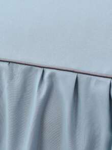 1 Chiếc Váy Ngủ Viền Xù Chắc Chắn, Bộ Chăn Ga Gối Màu Trơn Đơn Giản Váy Giường Cho Phòng Ngủ - Màu xanh lam - Xem 3