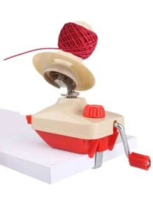 DUWEN 1pc Manual Yarn Winder, Simple Plastic Sewing Yarn Winder Tool For Home - Beige - View 5