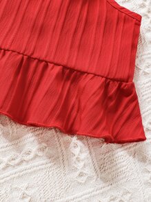 SHEIN Camisola roja informal para niña, perfecta para el verano - Rojo - Ver 4