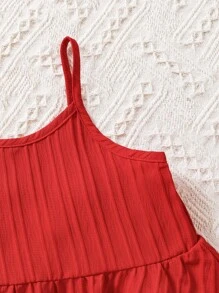SHEIN Camisola roja informal para niña, perfecta para el verano - Rojo - Ver 6