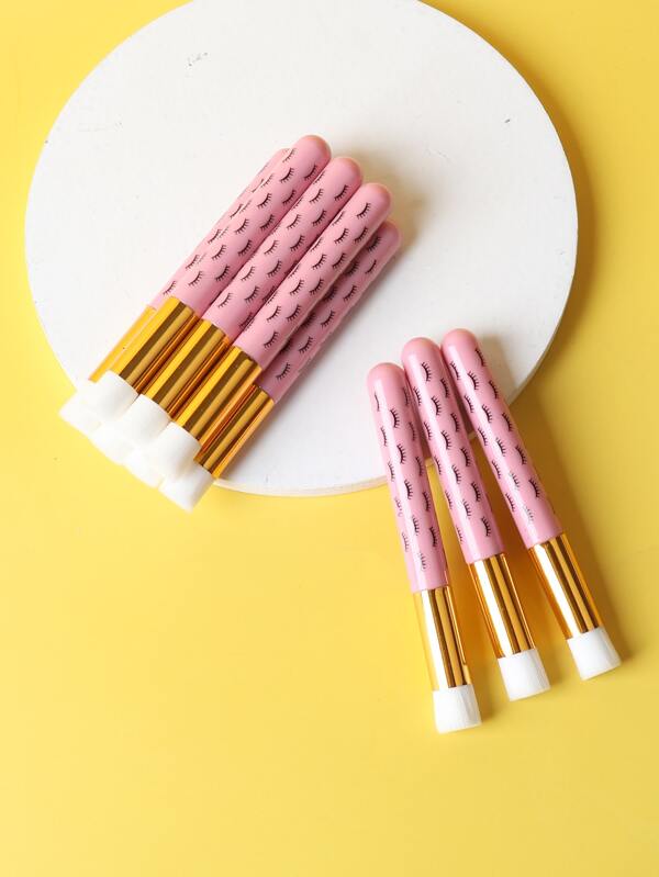 10 piezas de cepillos de máscara rosa para limpieza de poros nasales, adecuados para limpieza facial, cepillo de cejas, cepillo de sombras de ojos, spoolie, cepillo spoolie