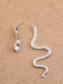 1 Miếng Đúng mốt Và Tối giản Hình rắn Trở lại Treo Của phụ nữ Hoa tai - Bạc - Xem 3