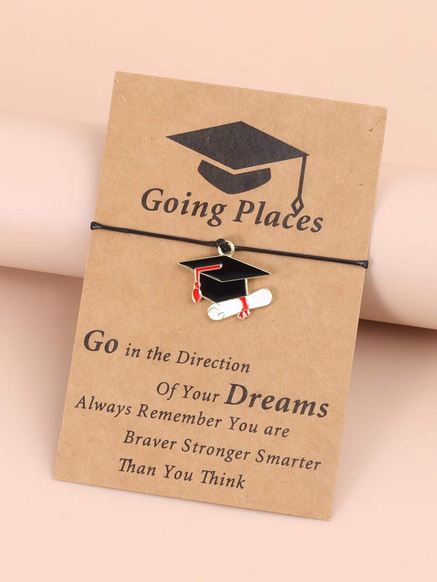 畢業帽吊墜手環 - 黑色 - 查看 1