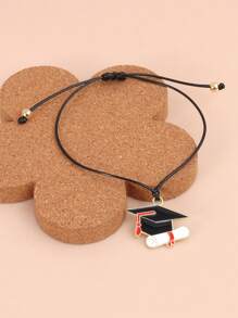 畢業帽吊墜手環 - 黑色 - 查看 3