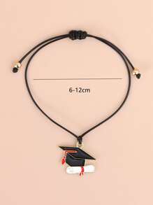 畢業帽吊墜手環 - 黑色 - 查看 4