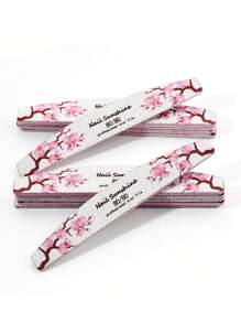 NailShine 10 piezas Limas de uñas con patrón de flor, grano 80/80 - Multicolor - Ver 1