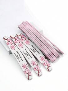 NailShine 10 piezas Limas de uñas con patrón de flor, grano 80/80 - Multicolor - Ver 2